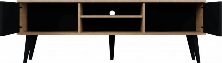 Szafka RTV Toronto 160 cm | Dąb artisan + czarny