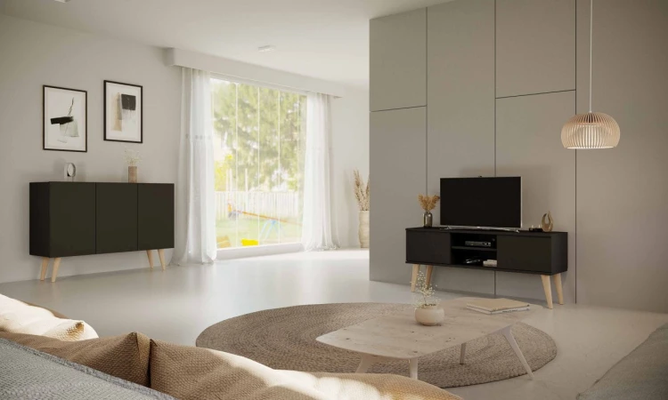 Szafka RTV Toronto 120 cm | Czarny