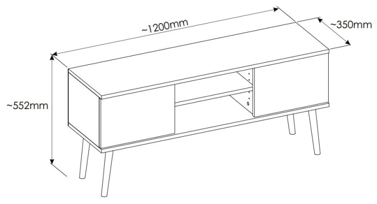 Szafka RTV Toronto 120 cm | Czarny