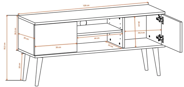 Szafka RTV Toronto 120 cm | Czarny