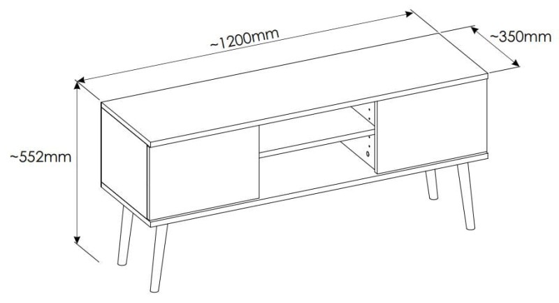 Szafka RTV Toronto 120 cm | Szary chinchilla