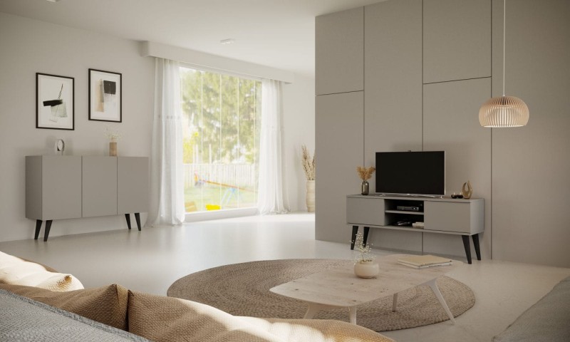 Szafka RTV Toronto 120 cm | Szary chinchilla