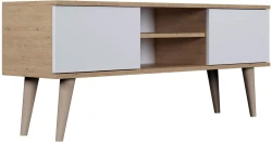 Szafka RTV Toronto 120 cm | Dąb artisan + biały