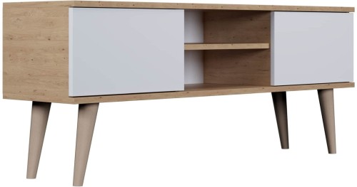 Szafka RTV Toronto 120 cm | Dąb artisan + biały