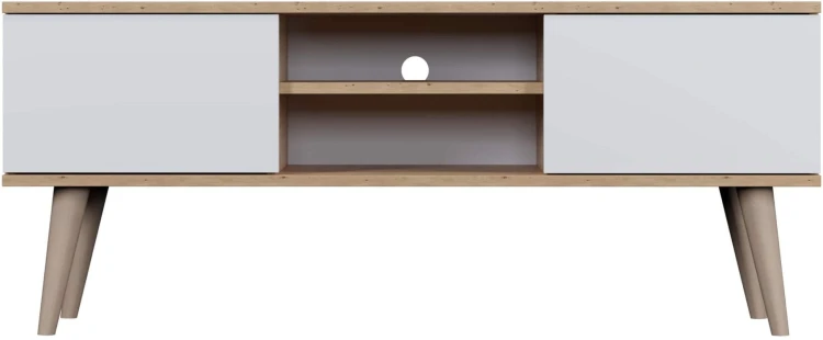 Szafka RTV Toronto 120 cm | Dąb artisan + biały