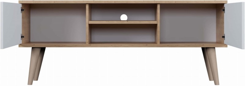 Szafka RTV Toronto 120 cm | Dąb artisan + biały