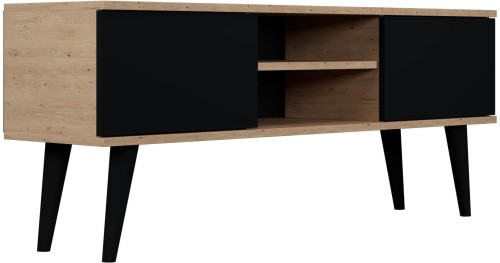 Szafka RTV Toronto 120 cm | Dąb artisan + czarny