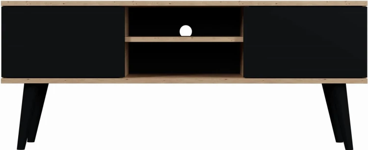 Szafka RTV Toronto 120 cm | Dąb artisan + czarny