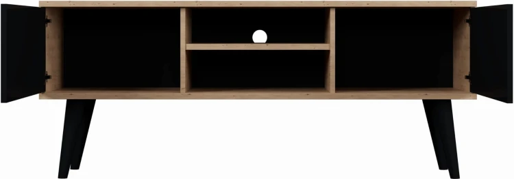 Szafka RTV Toronto 120 cm | Dąb artisan + czarny