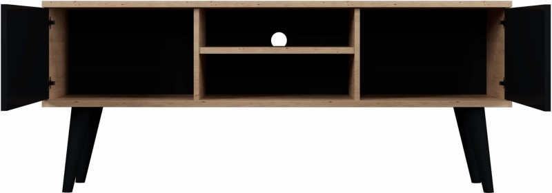 Szafka RTV Toronto 120 cm | Dąb artisan + czarny