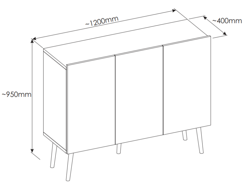 Komoda Toronto 120 cm | Czarny