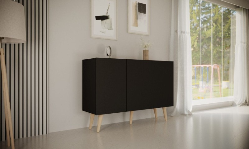 Komoda Toronto 120 cm | Czarny
