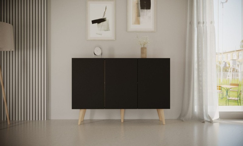 Komoda Toronto 120 cm | Czarny