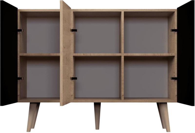Komoda Toronto 120 cm | Dąb artisan + czarny