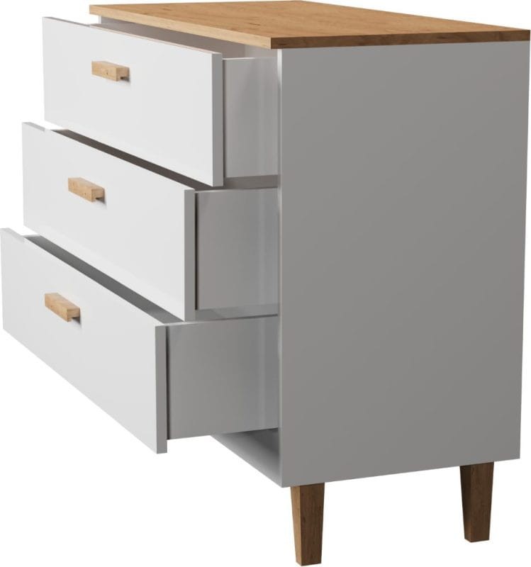 Komoda Denver 100cm | Biały + hikora