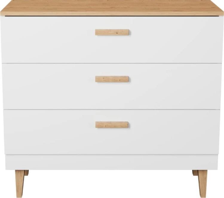Komoda Denver 100cm | Biały + hikora