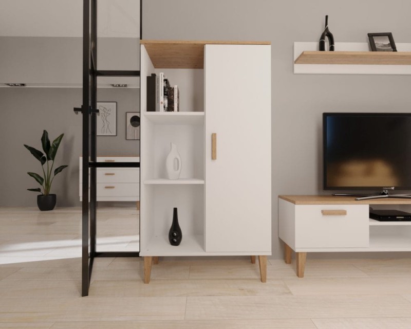 Regał Denver | Biały + hikora