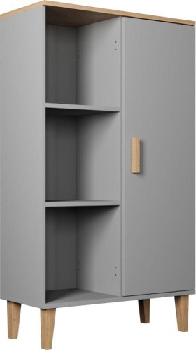 Regał Denver | Szary chinchilla + hikora