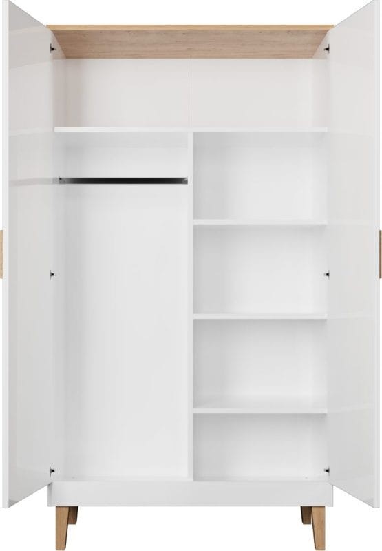 Szafa Denver 100 cm | Biały + hikora