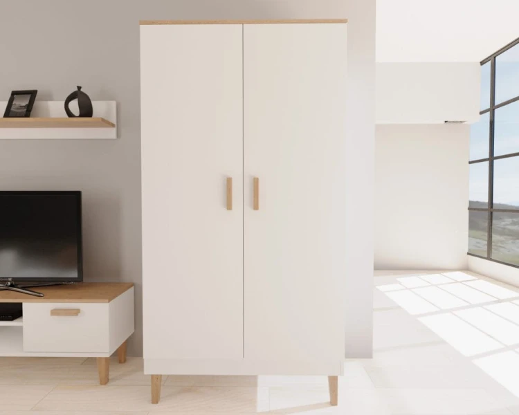 Szafa Denver 100 cm | Biały + hikora