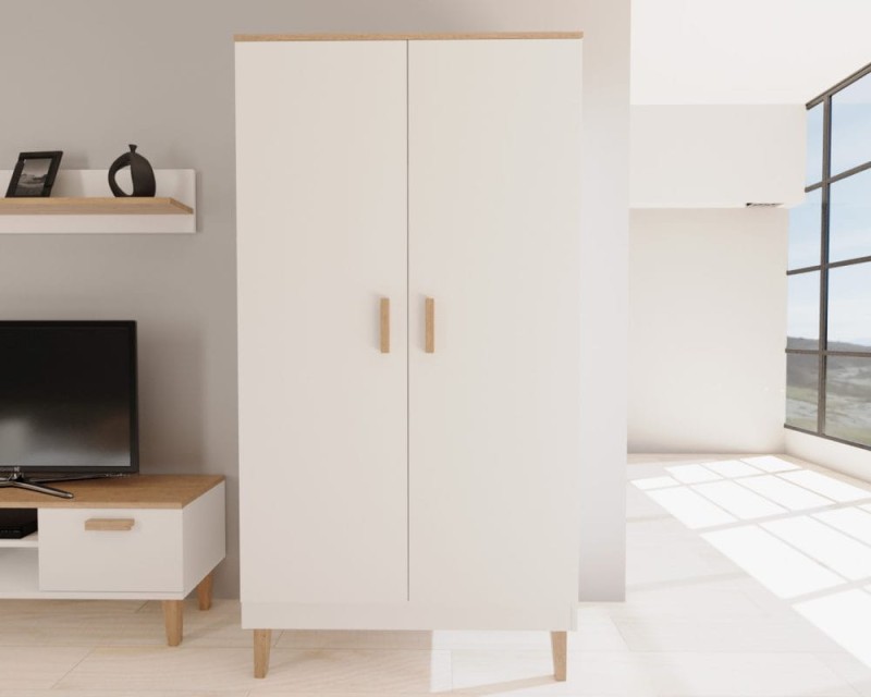 Szafa Denver 100 cm | Biały + hikora
