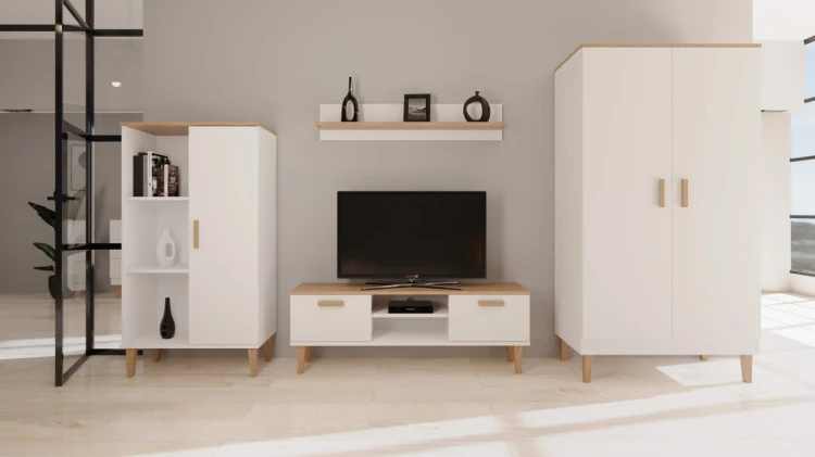 Szafa Denver 100 cm | Biały + hikora