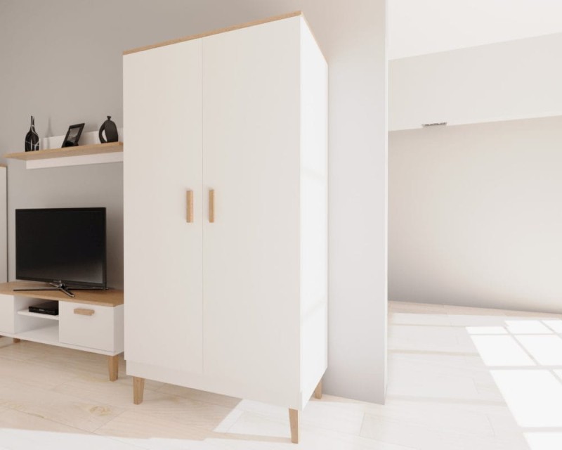 Szafa Denver 100 cm | Biały + hikora