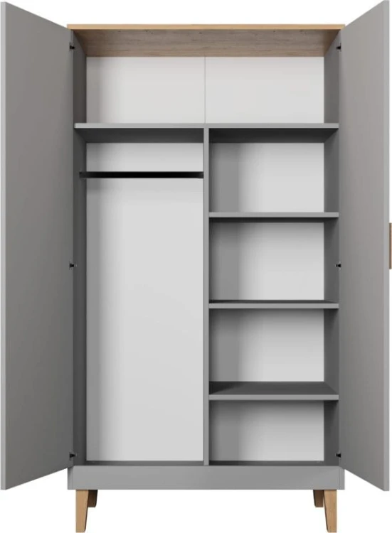Szafa Denver 100 cm | Szary chinchilla + hikora