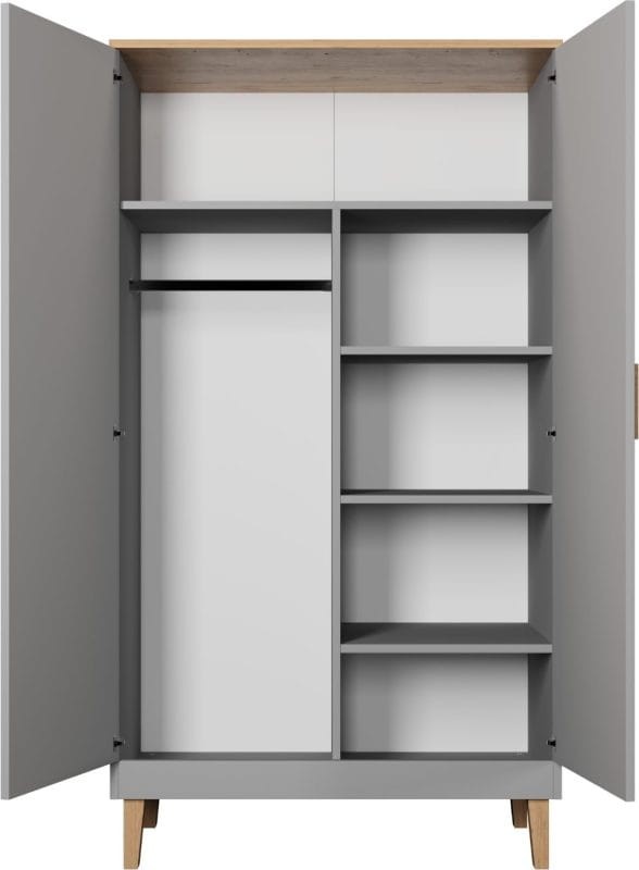 Szafa Denver 100 cm | Szary chinchilla + hikora