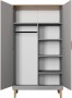 Szafa Denver 100 cm | Szary chinchilla + hikora