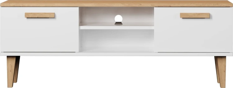 Szafka RTV Denver 120 cm | Biały + hikora