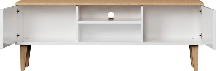 Szafka RTV Denver 120 cm | Biały + hikora