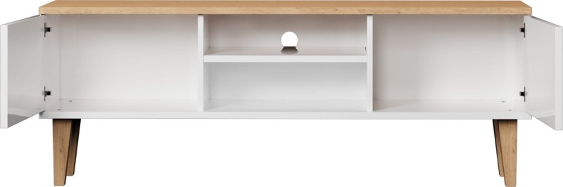 Szafka RTV Denver 120 cm | Biały + hikora