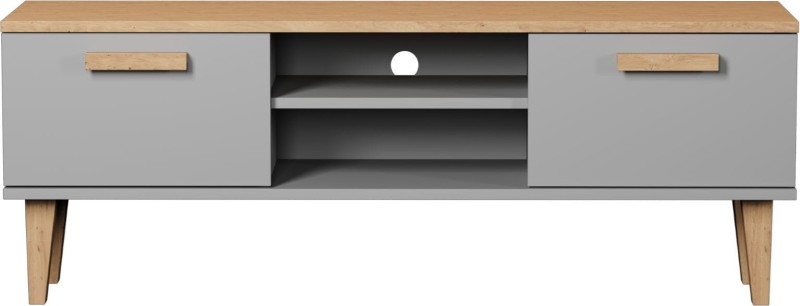 Szafka RTV Denver 120 cm | Szary chinchilla + hikora