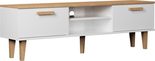 Szafka RTV Denver 160 cm | Biały + hikora