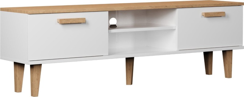 Szafka RTV Denver 160 cm | Biały + hikora