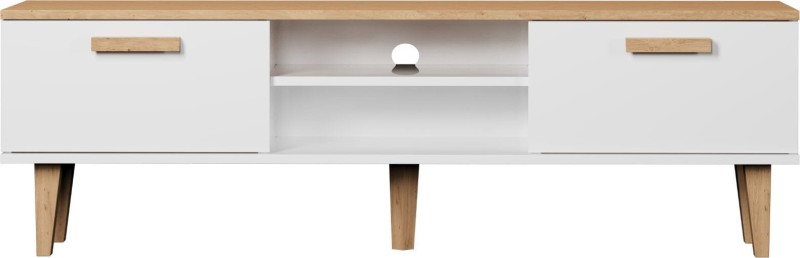 Szafka RTV Denver 160 cm | Biały + hikora