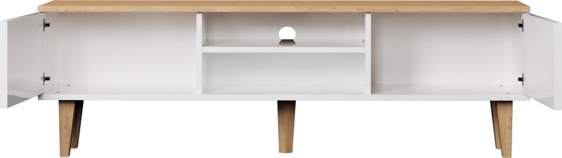 Szafka RTV Denver 160 cm | Biały + hikora