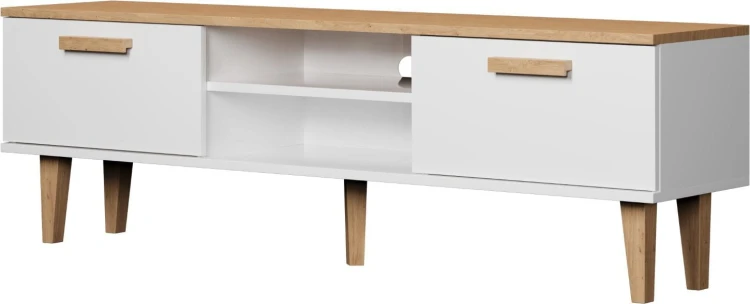 Szafka RTV Denver 160 cm | Biały + hikora