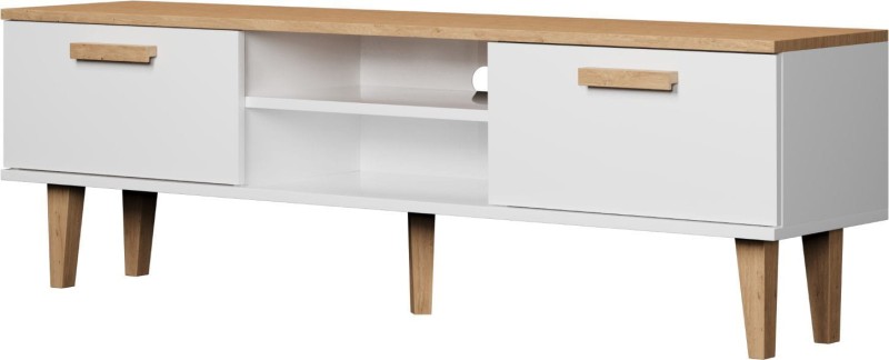 Szafka RTV Denver 160 cm | Biały + hikora
