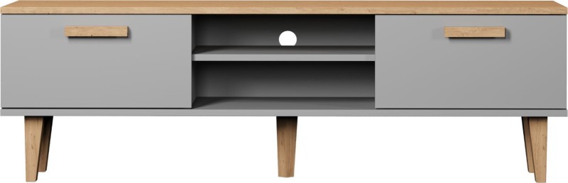 Szafka RTV Denver 160 cm | Szary chinchilla + hikora