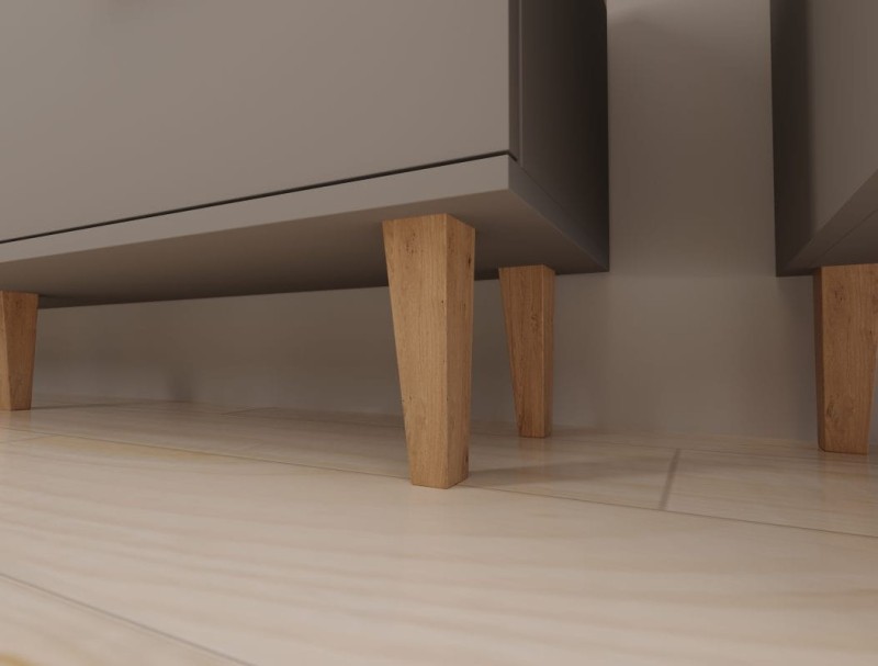 Szafka RTV Denver 120 cm | Szary chinchilla + hikora