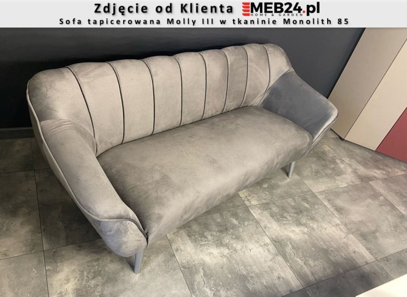Sofa tapicerowana Molly III w stylu skandynawskim - zdjęcie od klienta