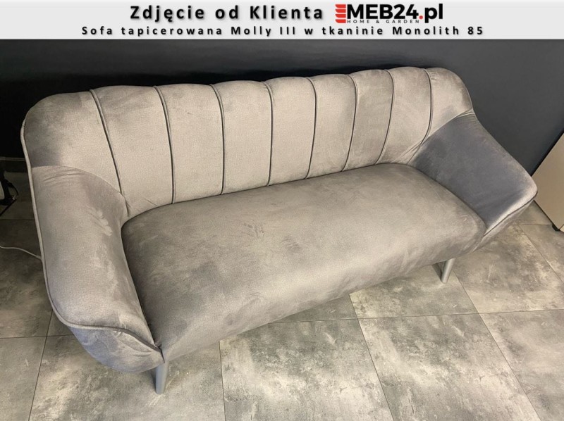 Sofa tapicerowana Molly III w stylu skandynawskim - zdjęcie od klienta