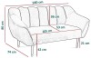 Sofa tapicerowana Molly II w stylu skandynawskim - wymiary