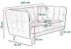Sofa tapicerowana Ruby II w stylu skandynawskim - wymiary