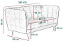 Sofa tapicerowana Ruby II w stylu skandynawskim - wymiary