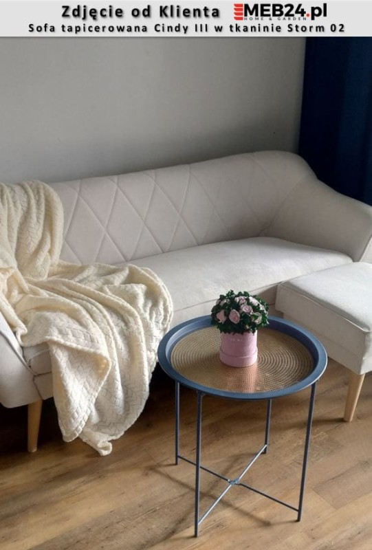 Sofa tapicerowana Cindy III w stylu skandynawskim - zdjęcie od klienta