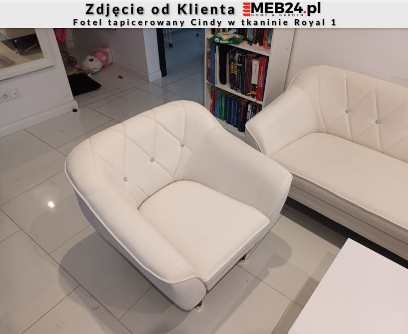 Fotel tapicerowany Cindy w stylu skandynawskim - zdjęcie od klienta