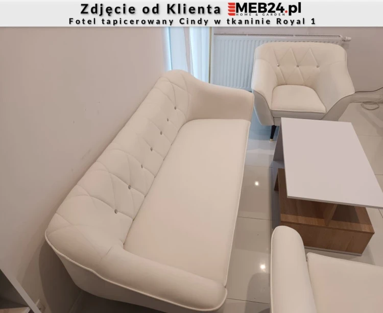 Fotel tapicerowany Cindy w stylu skandynawskim - zdjęcie od klienta